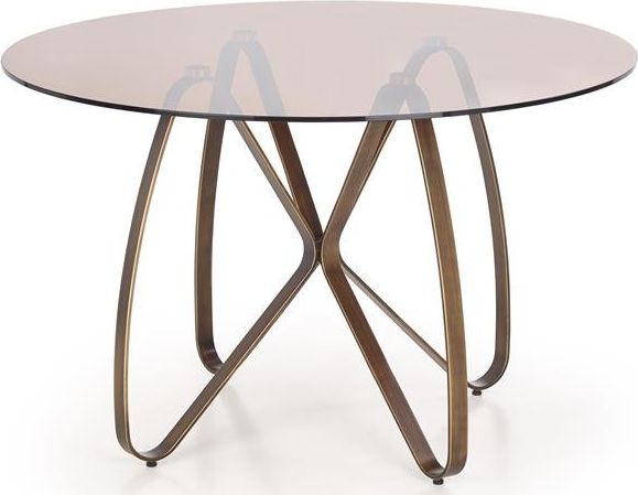 Halmar Stół LUNGO 120x120 brązowy/złoty