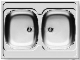 Zlewozmywak Pyramis Zlewozmywak 2-komorowy INTL bez ociekacza 80x60cm stal jedwab 100107501