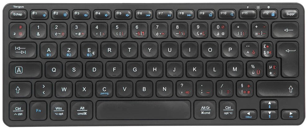 Targus - Tastatur - Mehrgerate - compact - antimicrobial - kabellos - Bluetooth 5.1 - Franzosisch - Schwarz