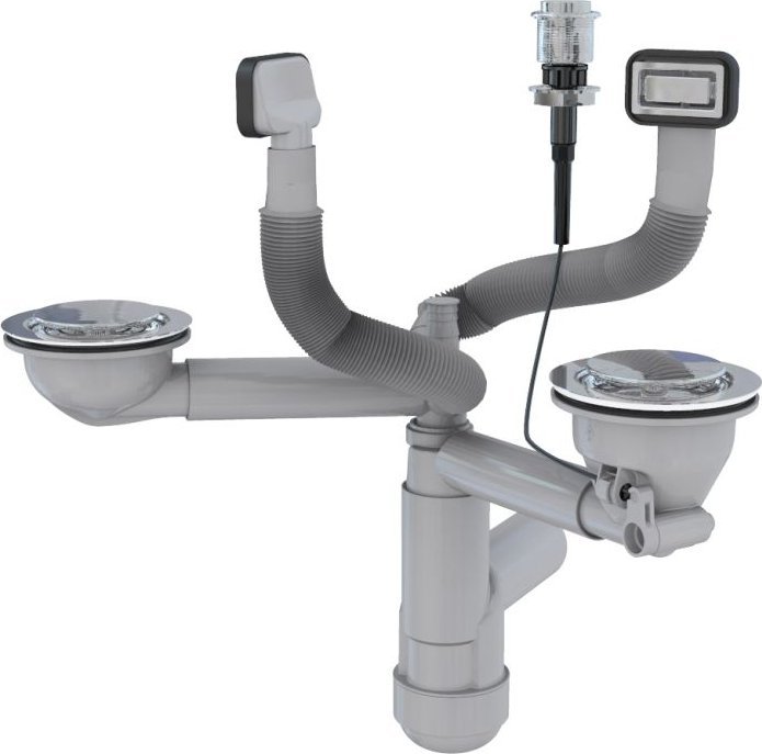 Syfon Alveus SYFON PUSH UP podwójny fi114 magnetyczny automatyczny