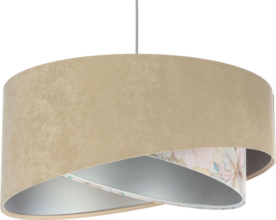 Lampa wisząca Lumes Beżowo-srebrna lampa wisząca z wzorem - EXX05-Nema