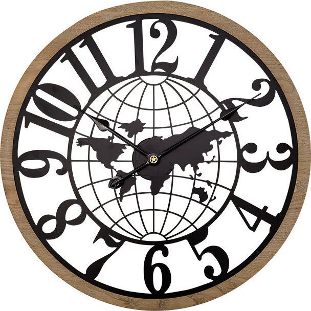 Zegar ścienny MPM E04.4528 kontynenty 60 cm .