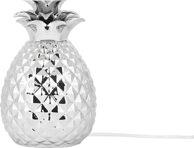 Lampa stołowa Beliani Lampa stołowa ceramiczna srebrna PINEAPPLE
