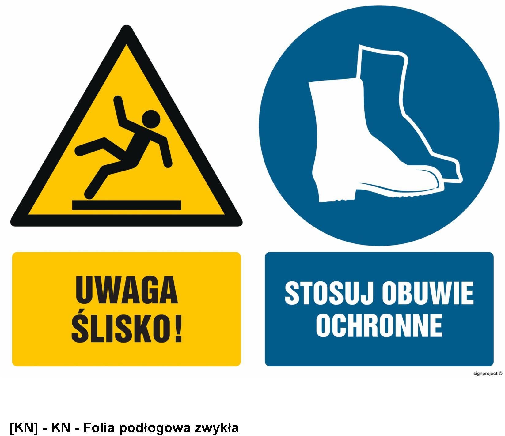 TD Systems GM022 - Uwaga ślisko Stosuj obuwie ochronne 1000x750