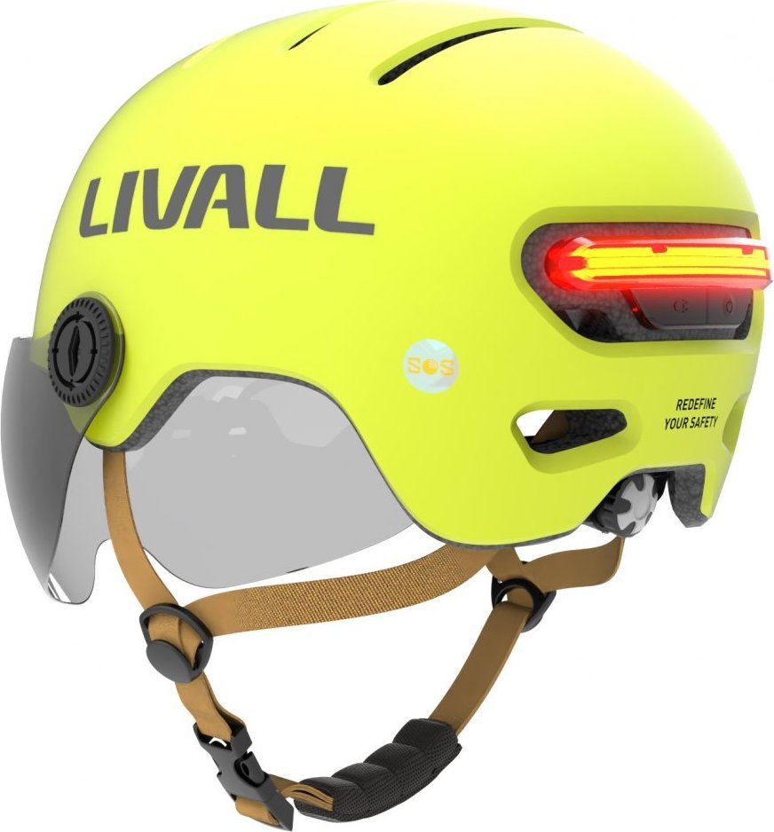 Livall Kask Miejski Livall L23 z Szybką Czujnikiem Upadku SOS i LED (L23-L-WHT)