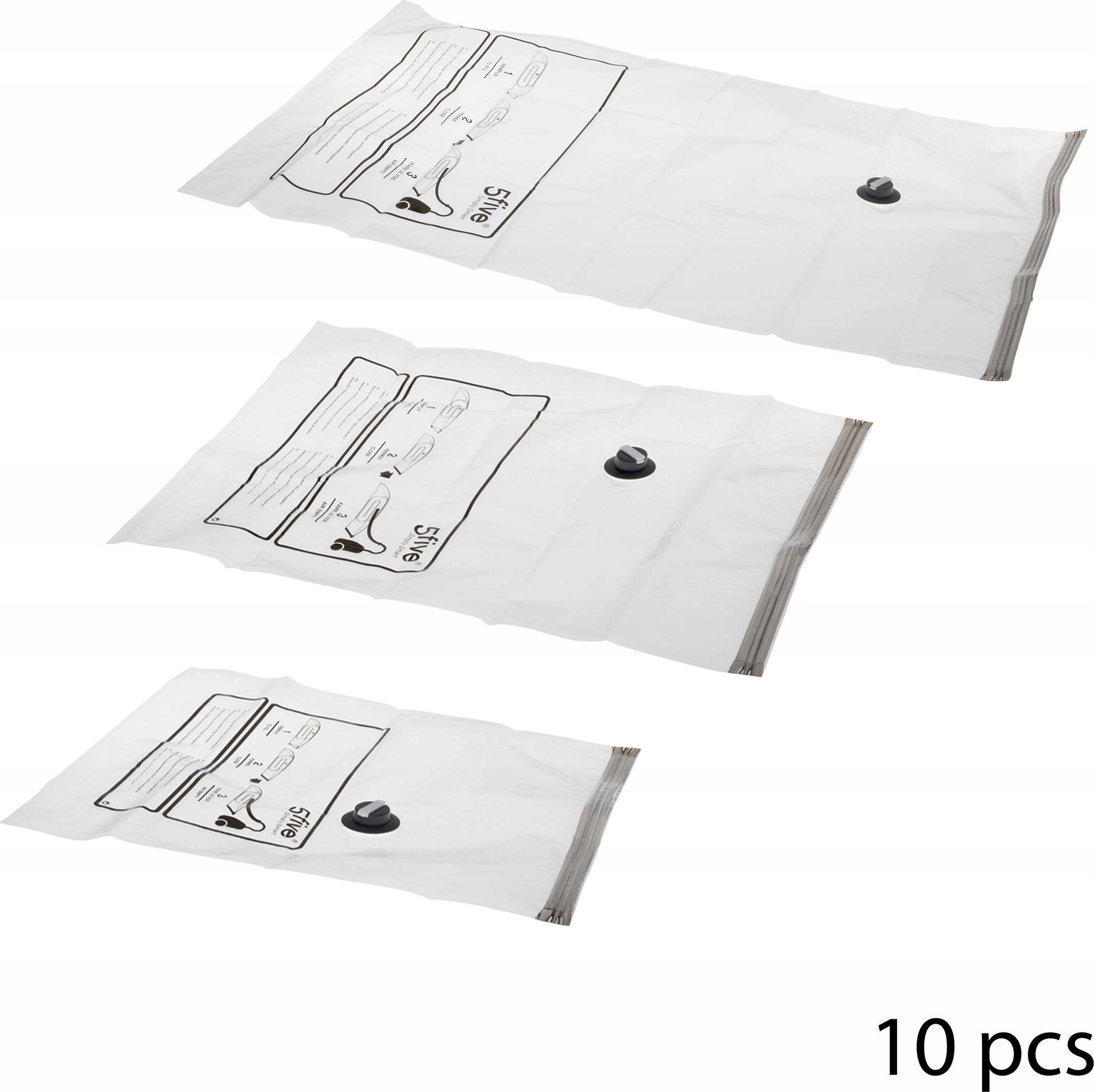 5five Worki próżniowe na ubrania, 10 sztuk
