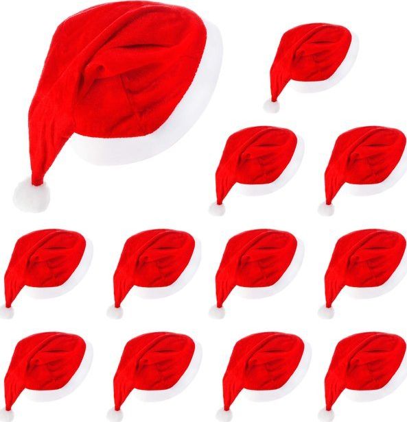 Springos Czapka Mikołaja mikołajki czerwona 12 szt. UNIWERSALNY