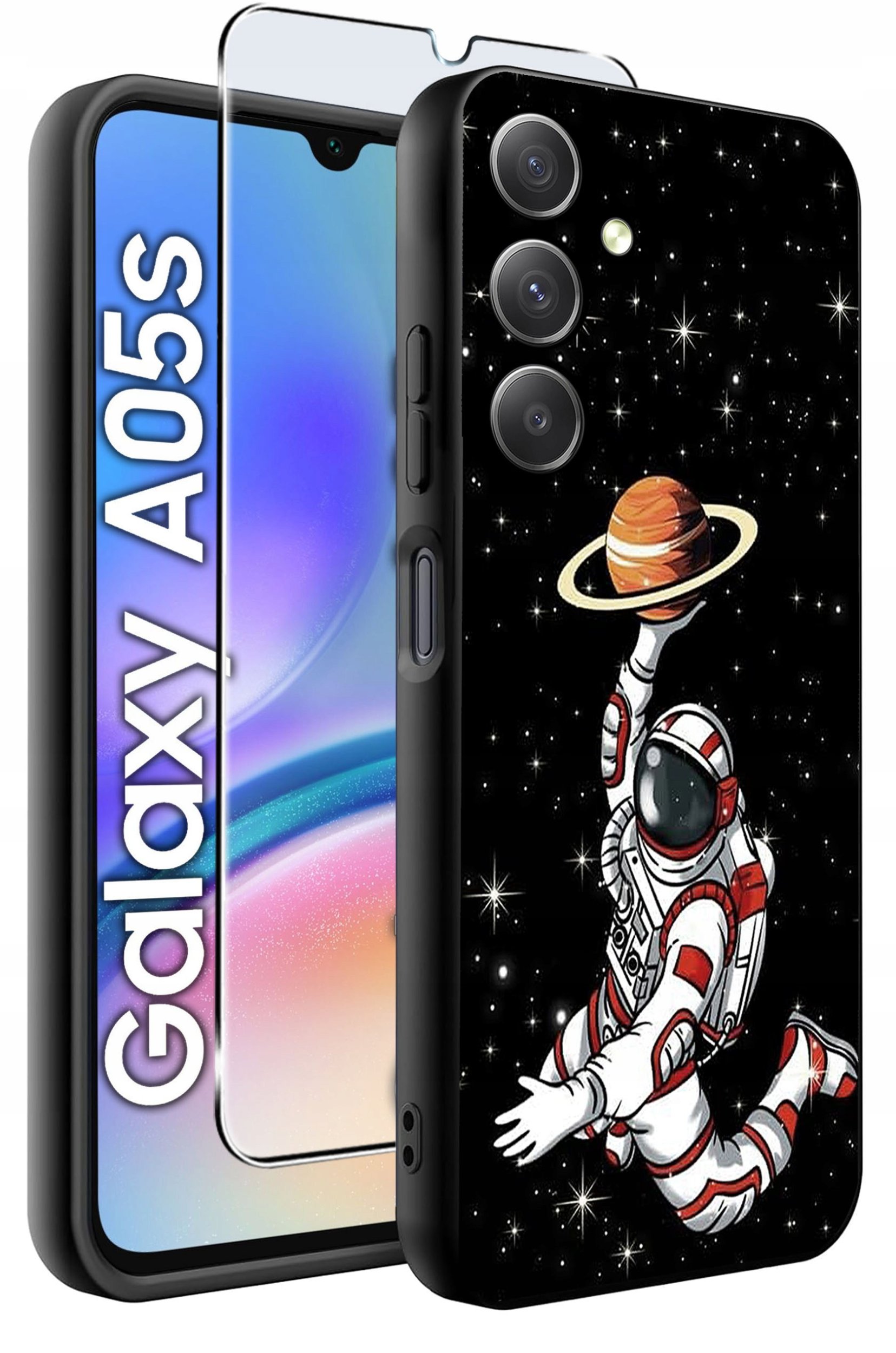 ETUI do Samsung A05s WZORY | SILIKONOWE MATT CASE + SZKŁO 9H