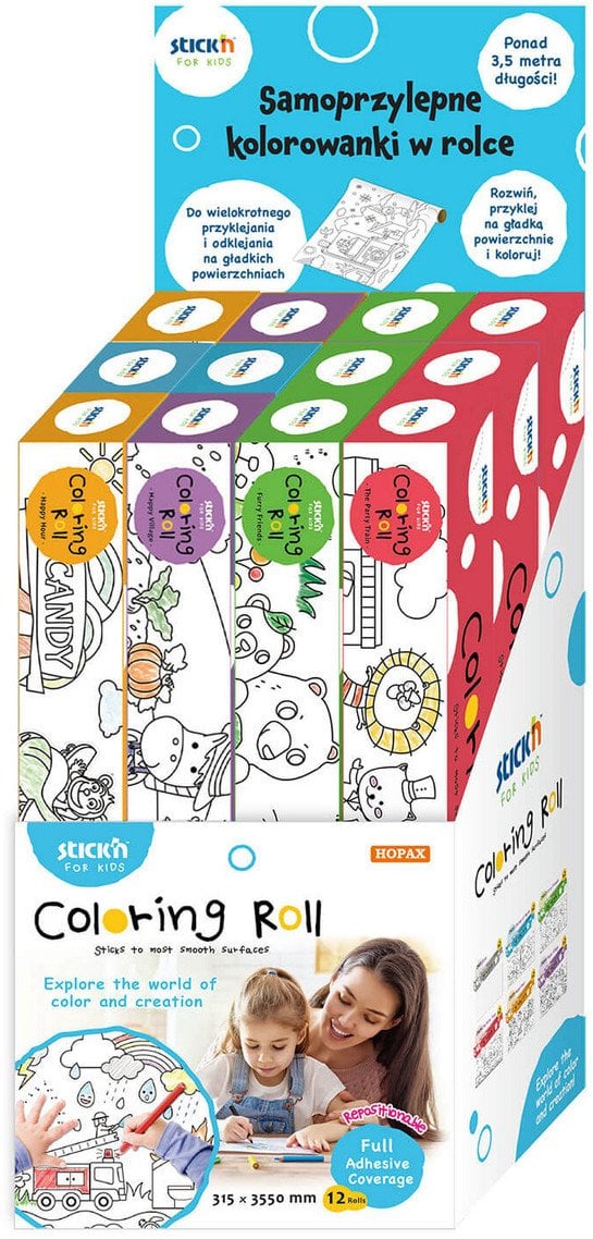 *****Kolorowanki samoprzyl.w rolce 5rodz 29019*