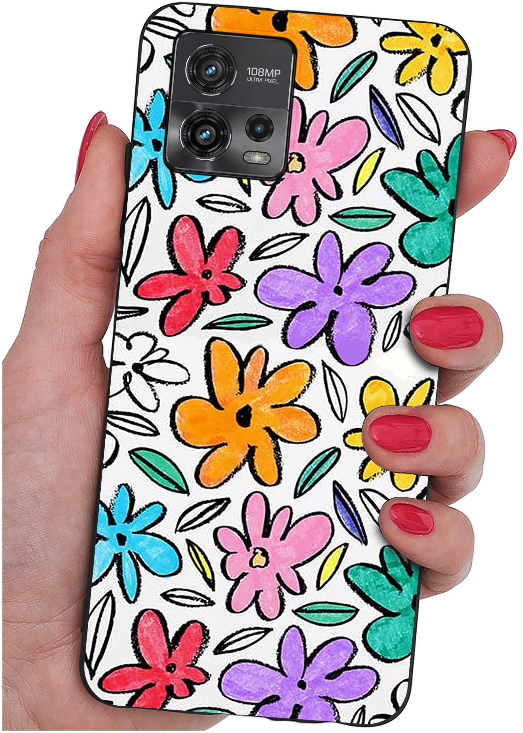 Etui do Motorola Moto G72 WZORY |SILIKONOWE MATT CASE + SZKŁO 9H