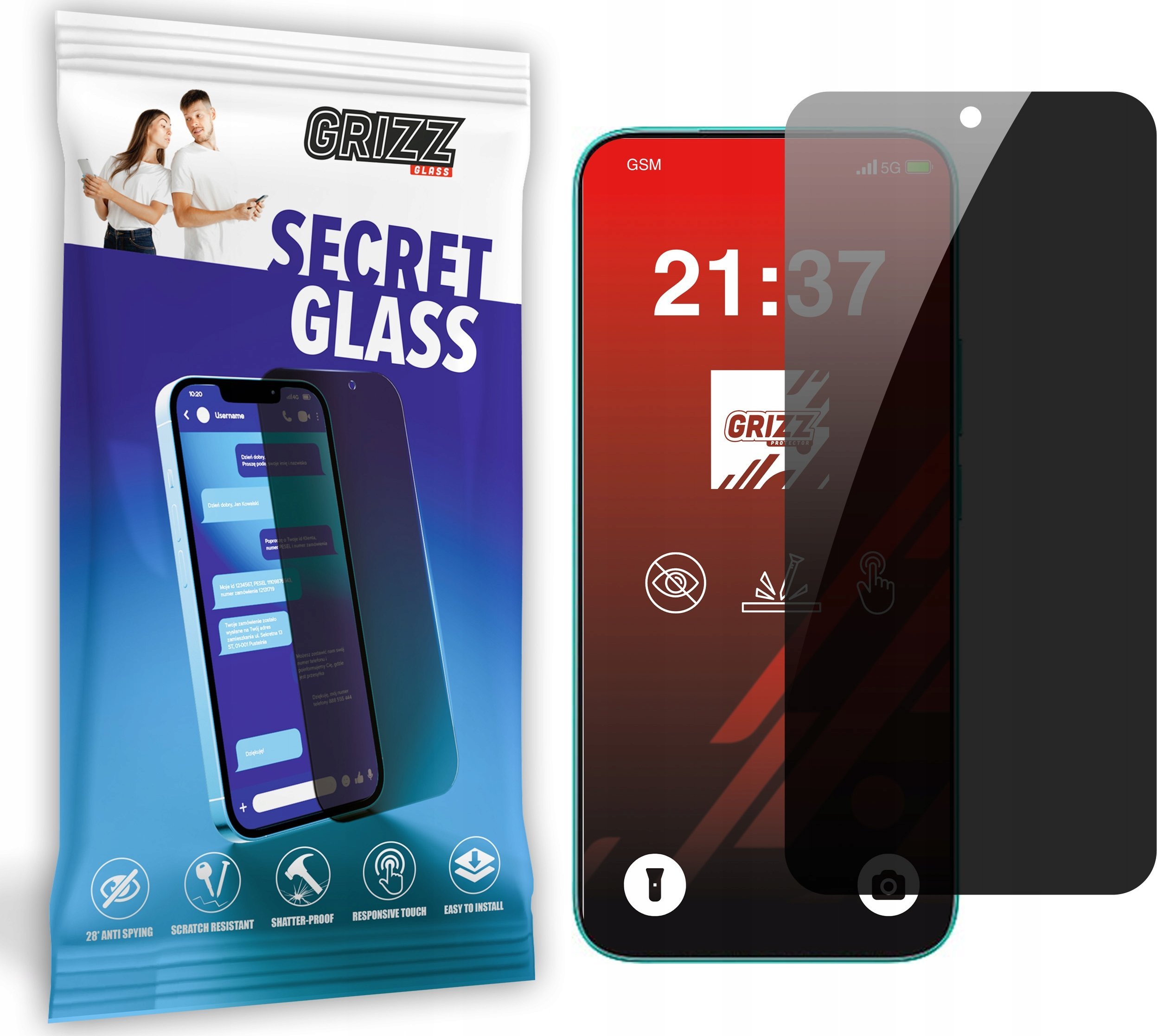 Szkło prywatyzujące GrizzGlass SecretGlass do Honor X8c