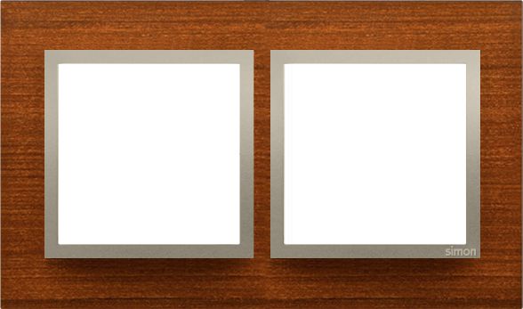 Kontakt-Simon Ramka podwójna Simon 54 Nature drewniana złoty orzech (DRN2/86)