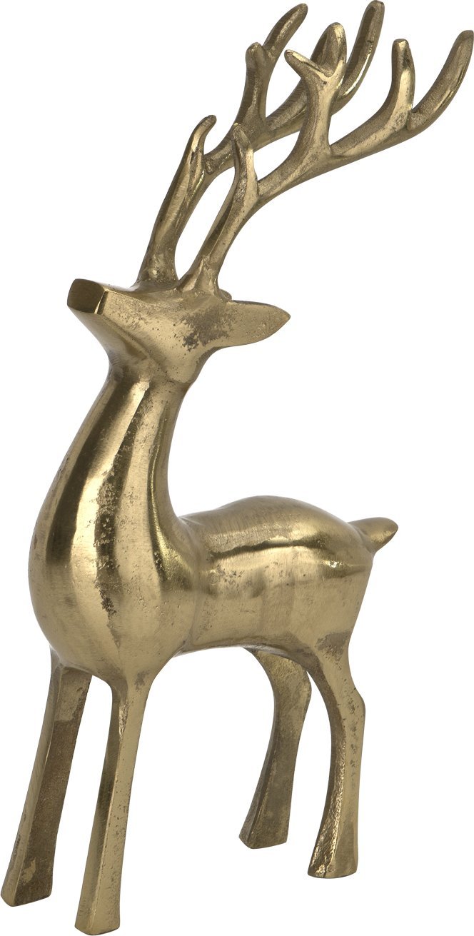 Ewax Figurka ozdobna Renifer H37 cm złota metalowa