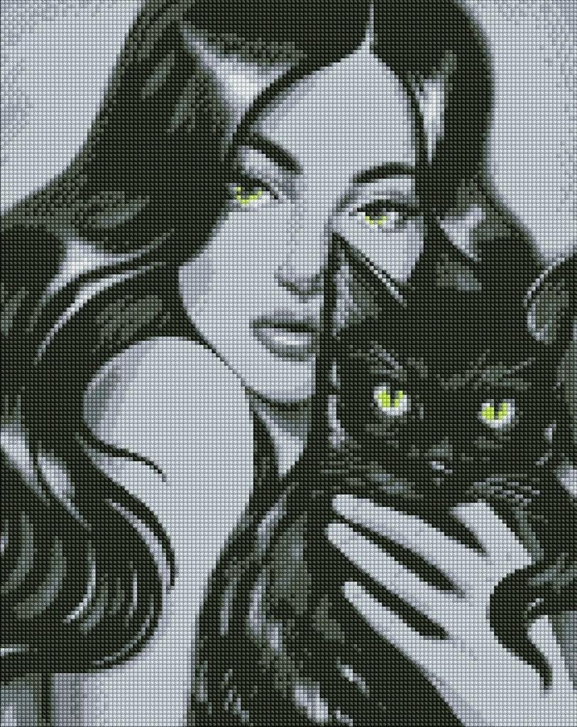 Ideyka Diamentowa mozaika - Czarny puszysty 40x50cm