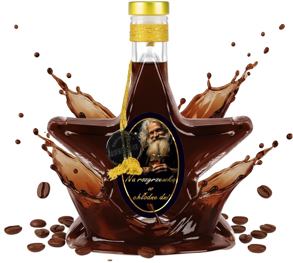 Butelka GWIAZDKA 200ml RĘCZNIE ZDOBIONA butelki ŚWIĄTECZNE na nalewki wino