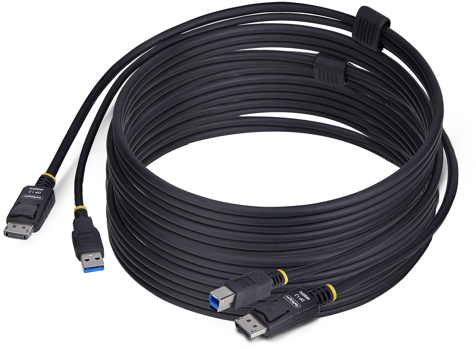 StarTech.com 10ft (3m) DisplayPort and USB 5Gbps KVM Cable, 4K 60Hz, DP 1.2 and USB Combo Cable for KVM Switches, 3.1 m, USB, USB, HDMI, Black, Displa