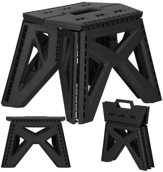 Stołek składany wielofunkcyjny, podest, stopień wys. 23 cm czarny UNIWERSALNY