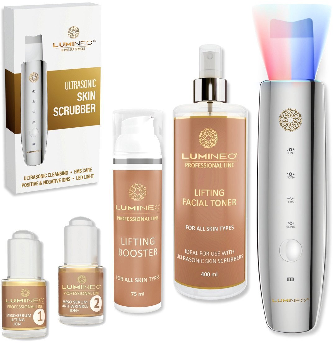 LUMINEO Professional Line Peeling kawitacyjny LED 5w1 + Zestaw liftingujący Lumineo (Tonik, 2 x Serum, Krem)