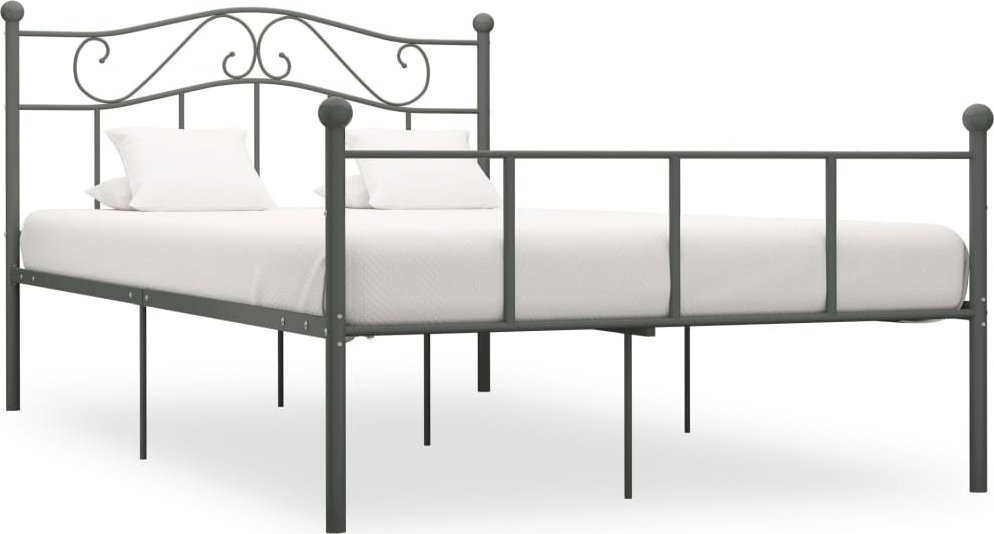 Rama Łóżka, Szara, Metalowa, 120 X 200 Cm