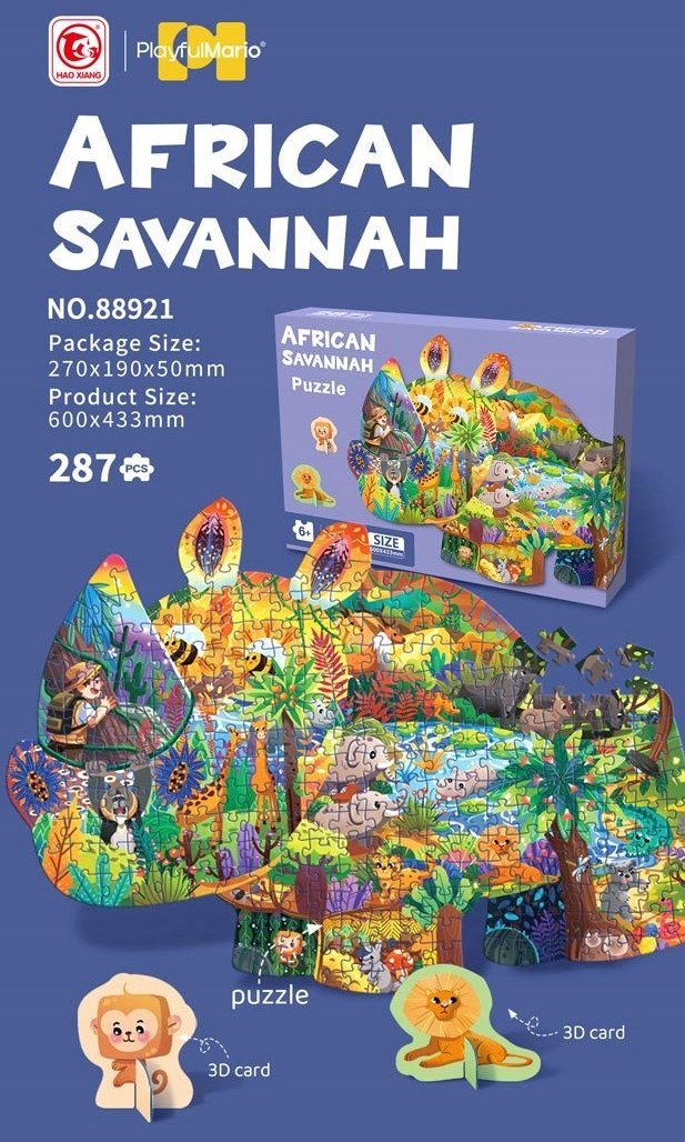 Zestaw Puzzli 287el. Safari EDUKAMP