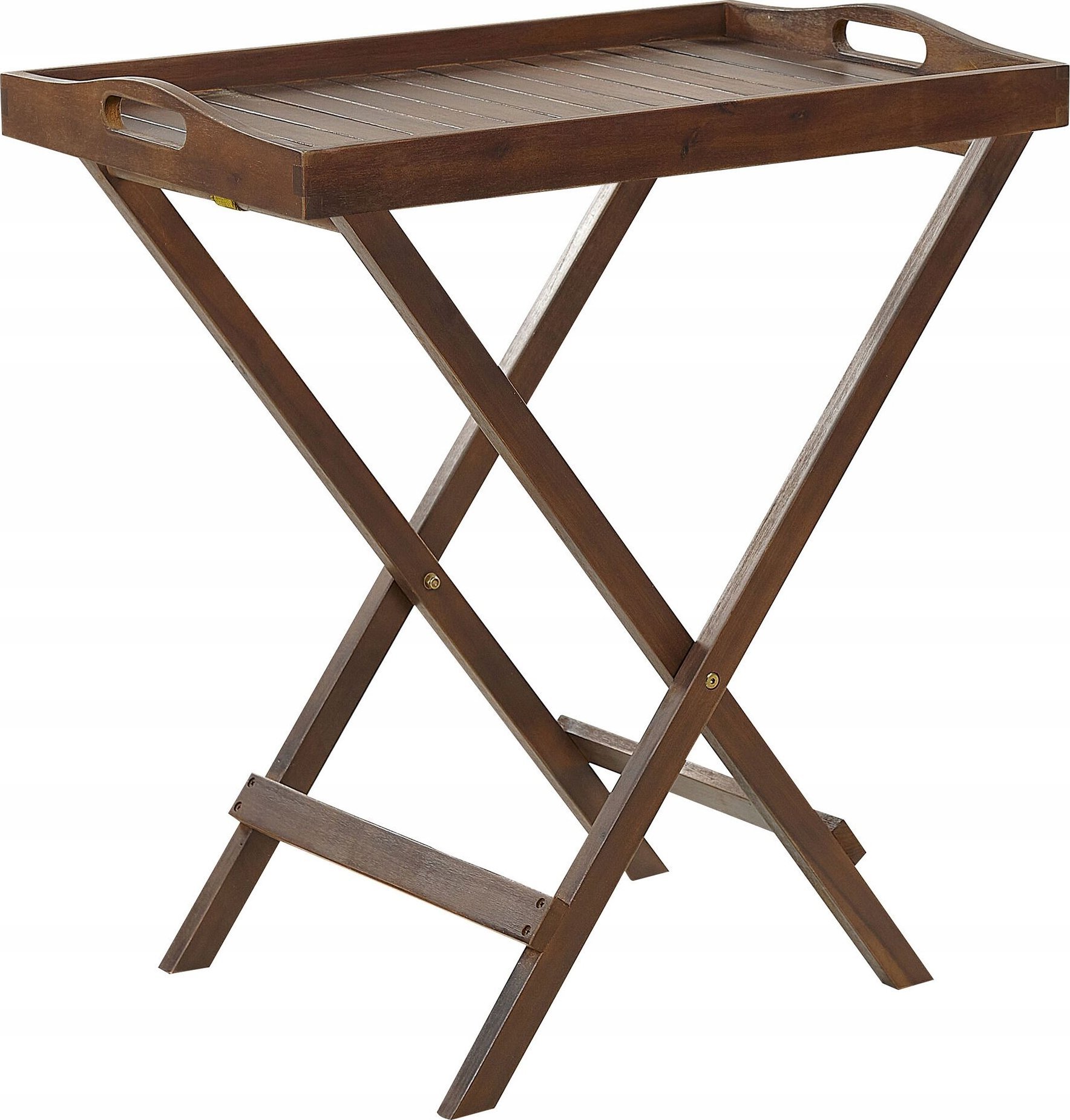 Beliani Stolik ogrodowy drewno akacjowe ciemne AMANTEA