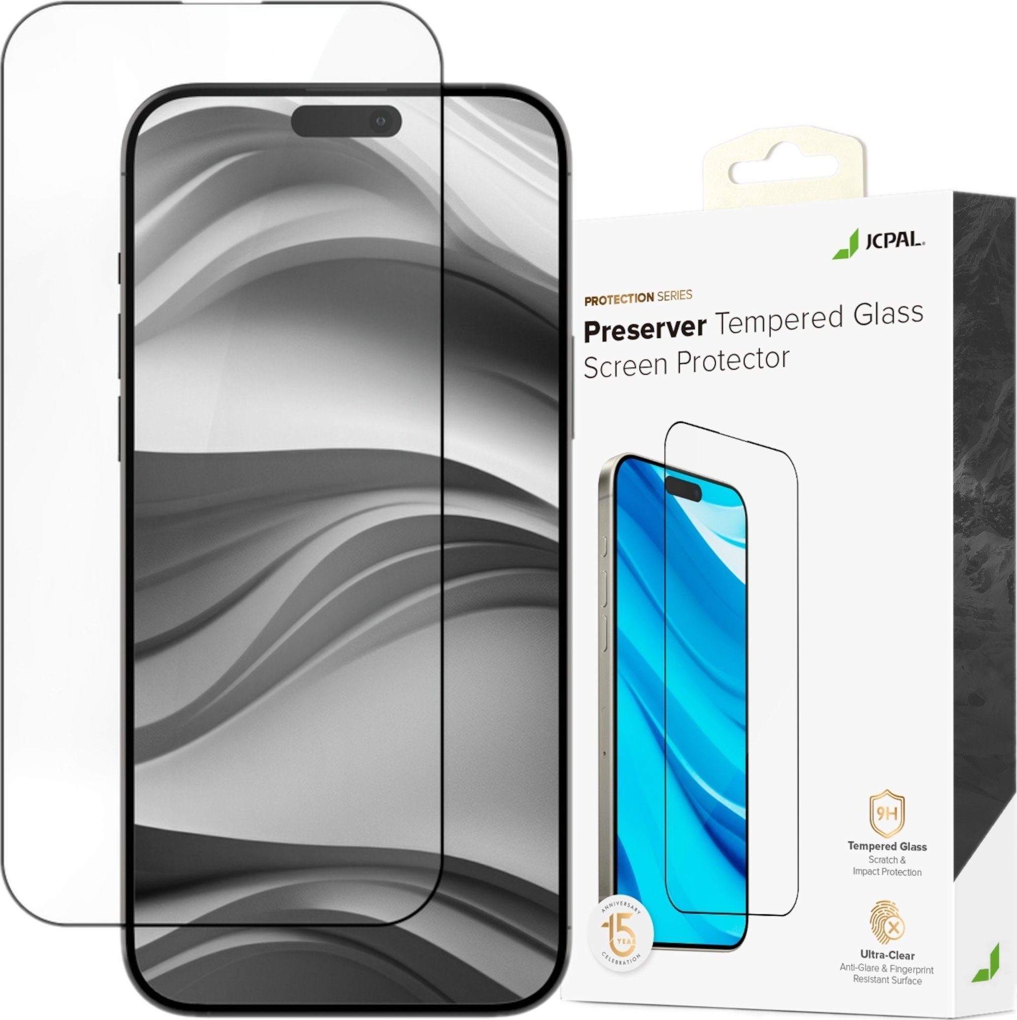 Jcpal JCPal Preserver Tempered Glass Screen Protector - szkło hartowane do iPhone 16 czarna ramka