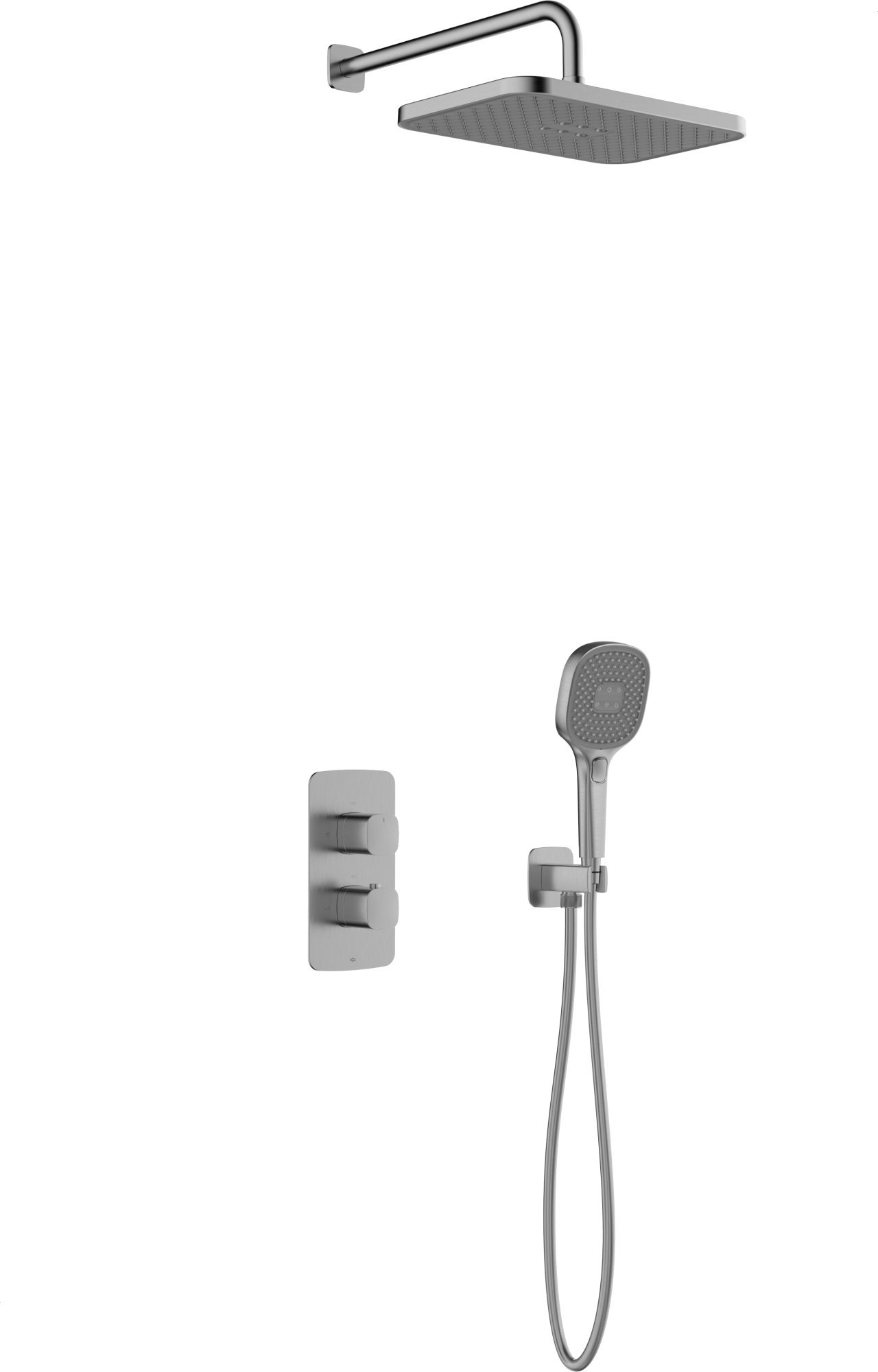 5759-501-61 / KFA / MALAGA / ZESTAW NATRYSKOWY PODTYNKOWY TERMOSTAT , PVD GUN METAL GREY /