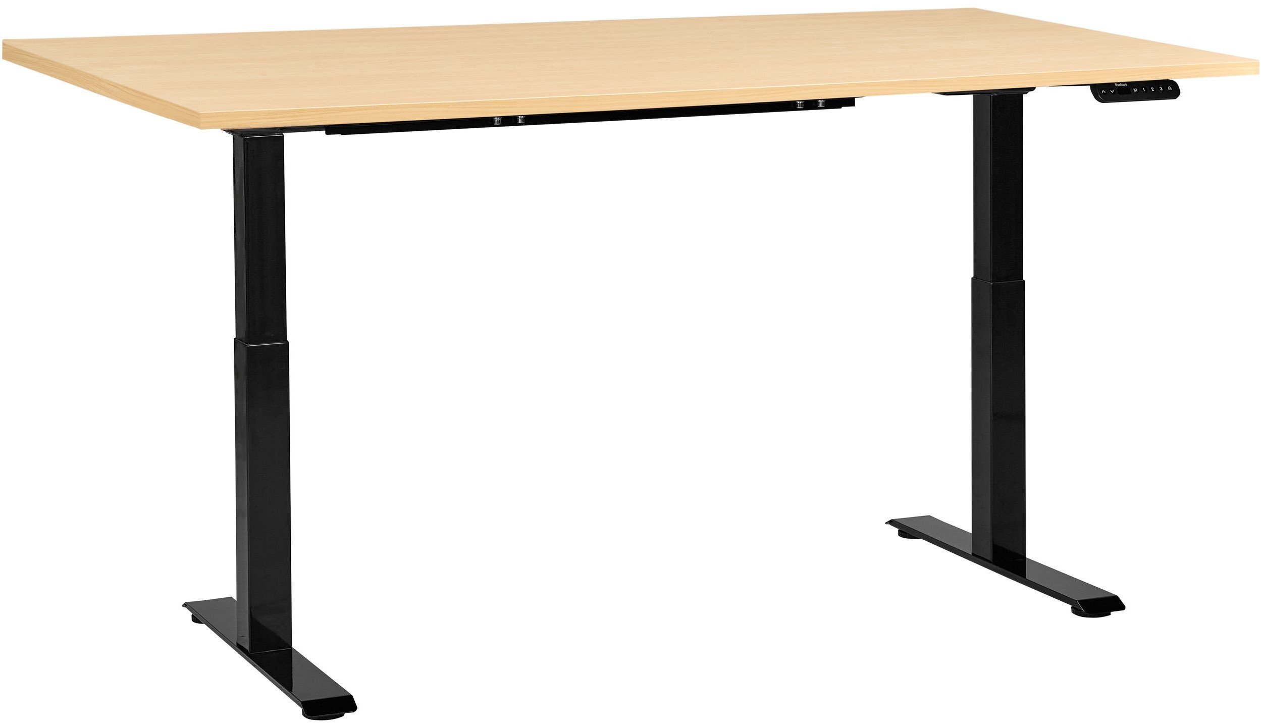 Biurko regulowane elektrycznie DESTINES Czarny/ jasny brąz 160 cm 72 cm