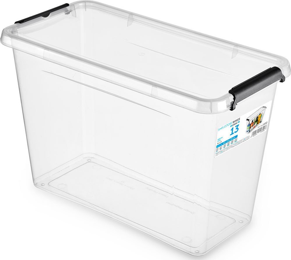 Plast Team MOXOM - Pojemnik plastikowy + pokrywa - SimpleStore - 40x20x26 cm - 13 L