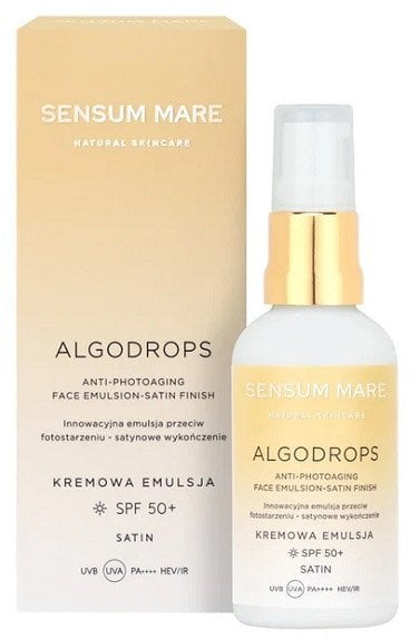 SENSUM MARE Algodrops innowacyjna emulsja przeciw fotostarzeniu - satynowe wykończenie SPF50+ 50ml