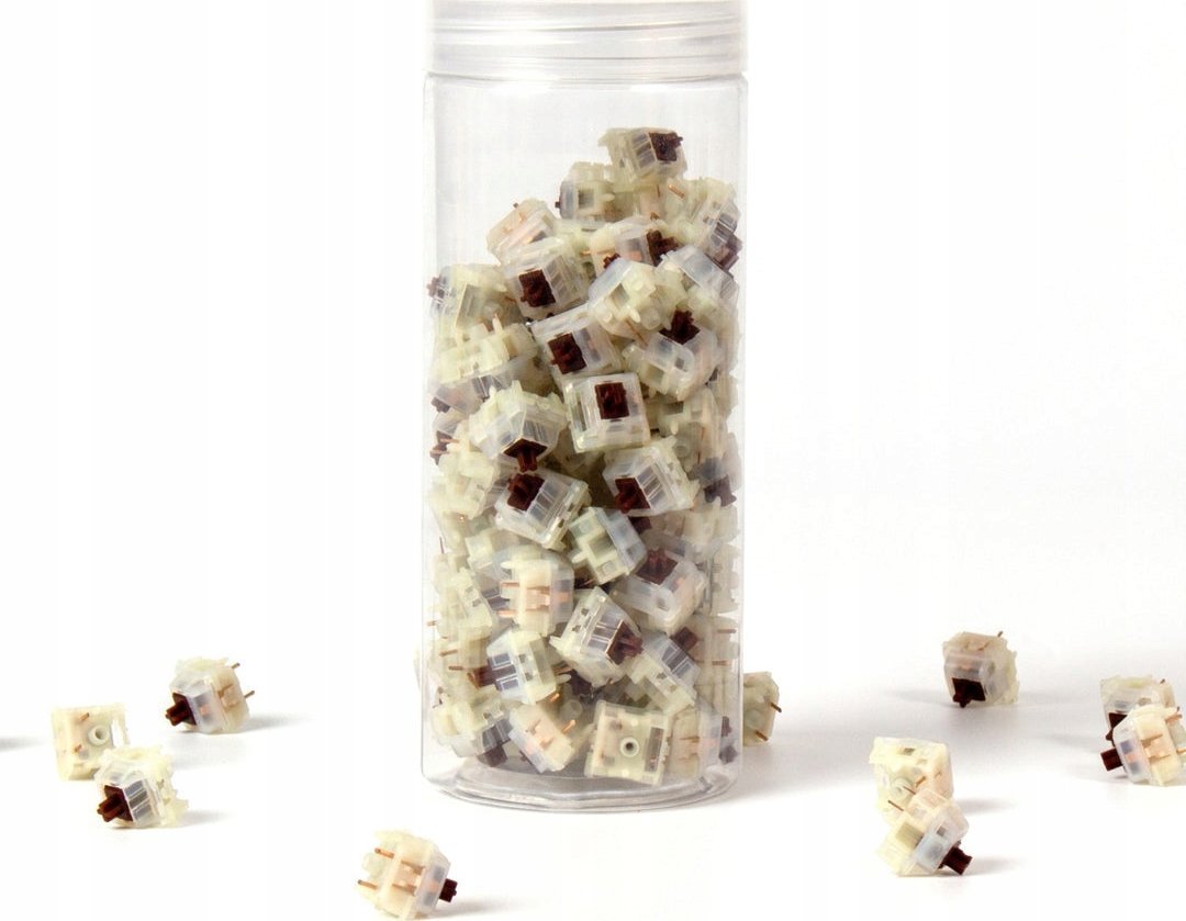Keychron Gateron Cap V2 Milky-Brown Switch Set, Key Switches (Brown/White, 110 Pieces)