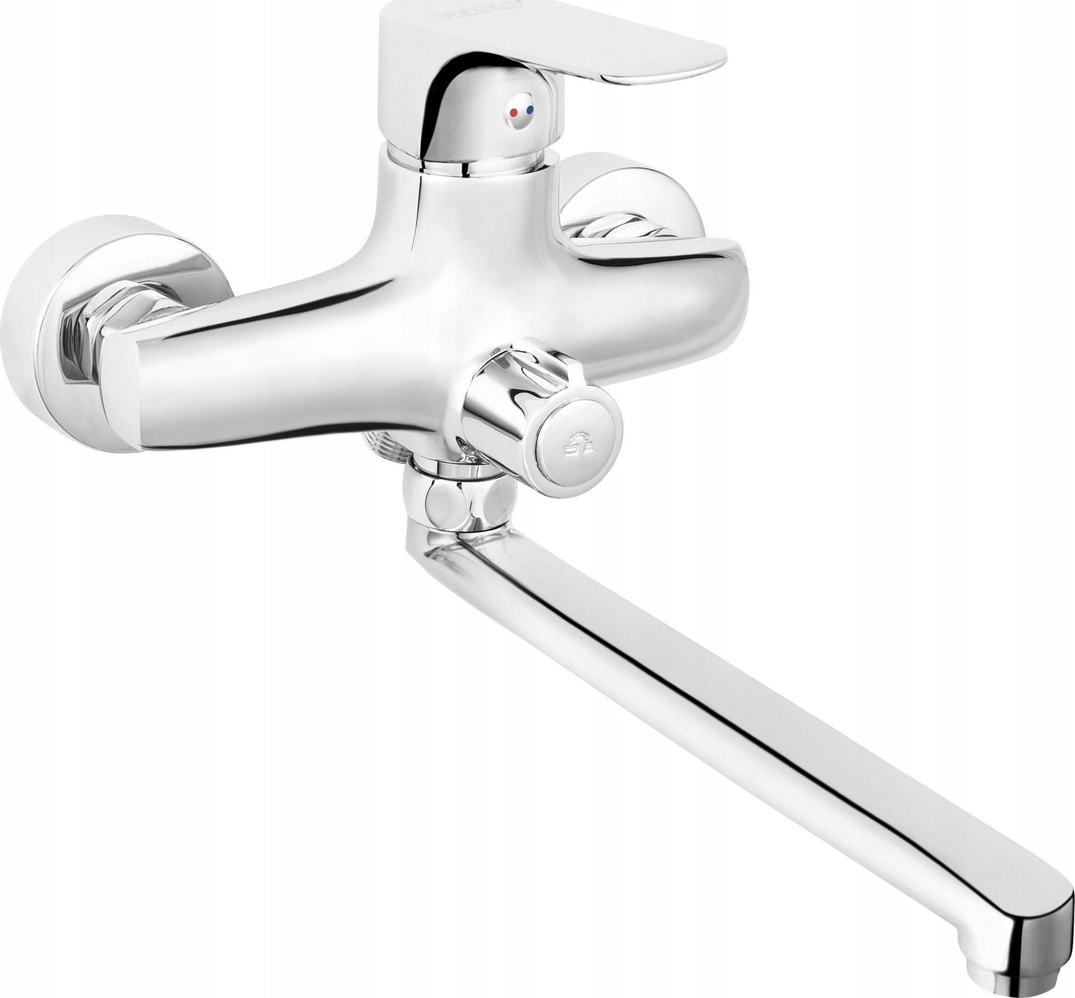 Ferro TIGA bateria umywalkowa ścienna z przyłączem natrysku, chrom