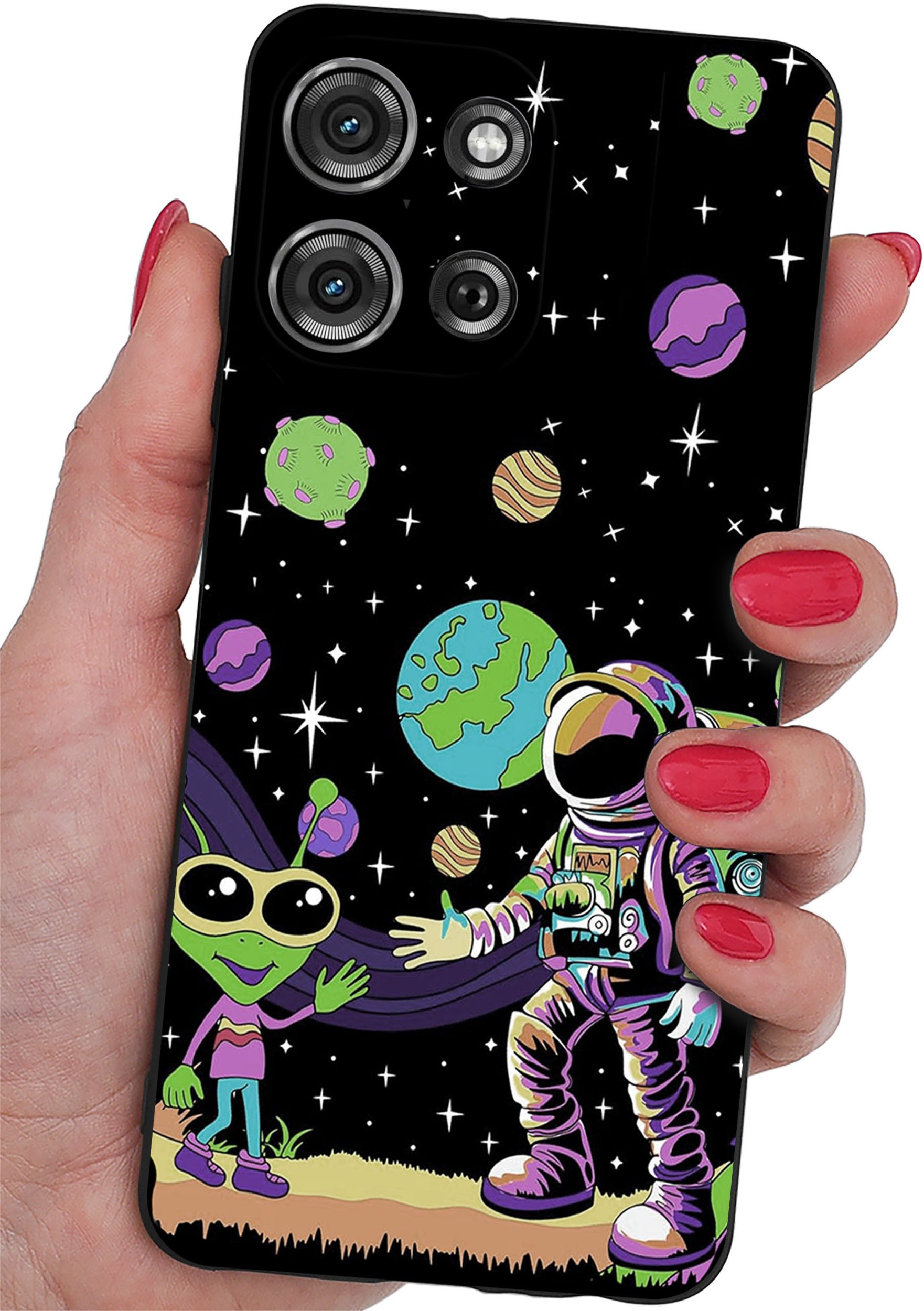 Etui do Motorola G75 5G | WZORY | SILIKONOWE MATT SZKŁO 9H