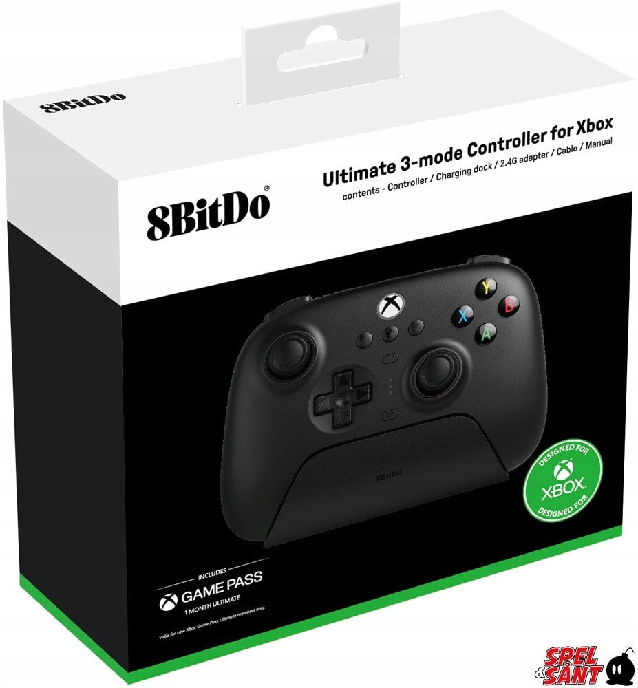 8BitDo Ultimate 3-Mode Wired Game Controller, Black, Xbox / PC / Android