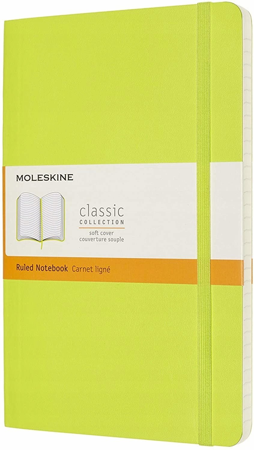 Notes MOLESKINE Classic L (13x21cm), w linie, miękka oprawa, 192 strony, lemon green