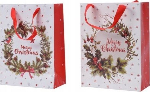 Kaemingk Świąteczna torebka prezentowa wieniec 42 cm