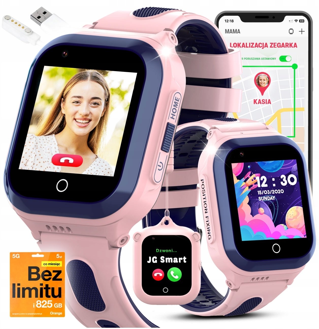 Smartwatch dla Dzieci Zegarek PL GPS Rozmowy Nauka Gry Aparat Wideo Prezent
