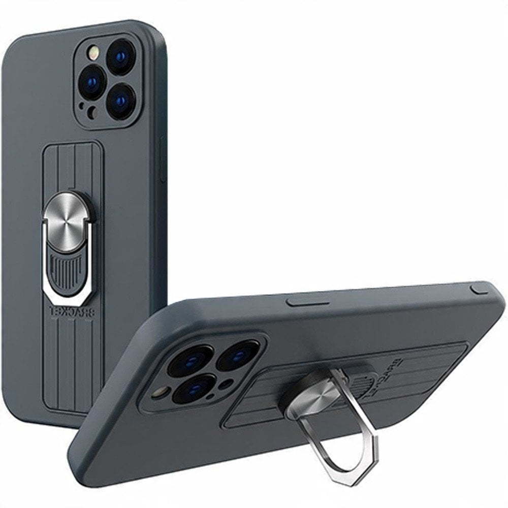 Ring Case silikonowe etui z uchwytem na palec i podstawką do Xiaomi Poco M4 Pro 5G niebieski