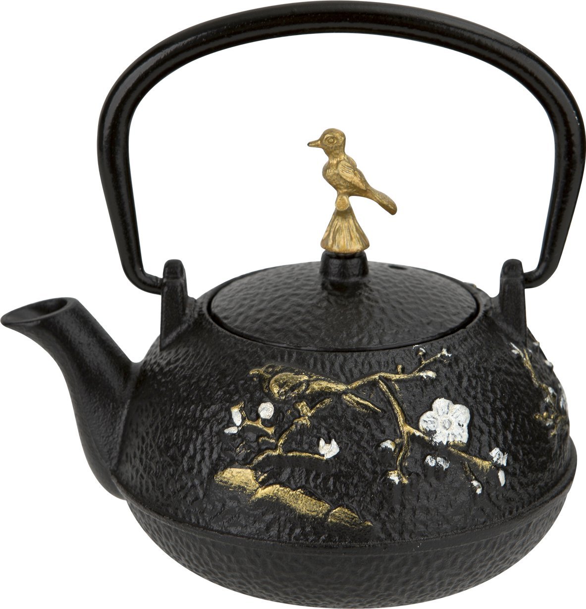 Witek Home Żeliwny czajnik 300 ml z zaparzaczem SakuraTea złoty ptak