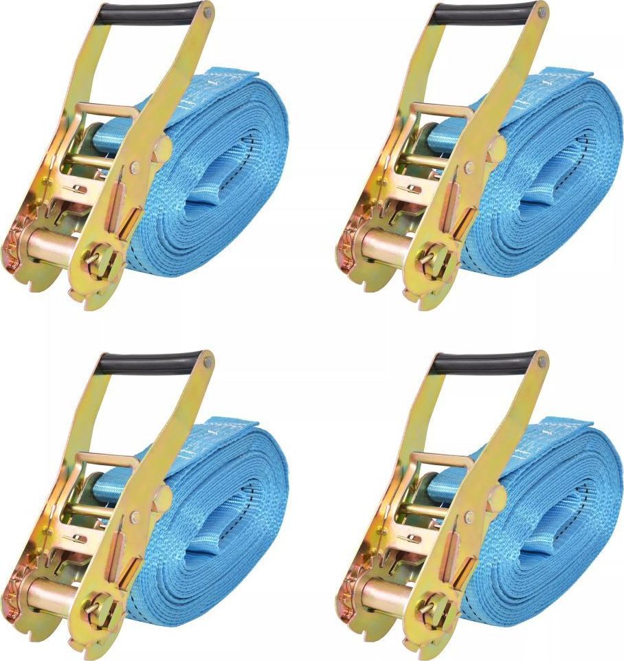vidaXL Taśmy mocujące z napinaczami, 4 szt., 4 T, 8m x 50mm, niebieski