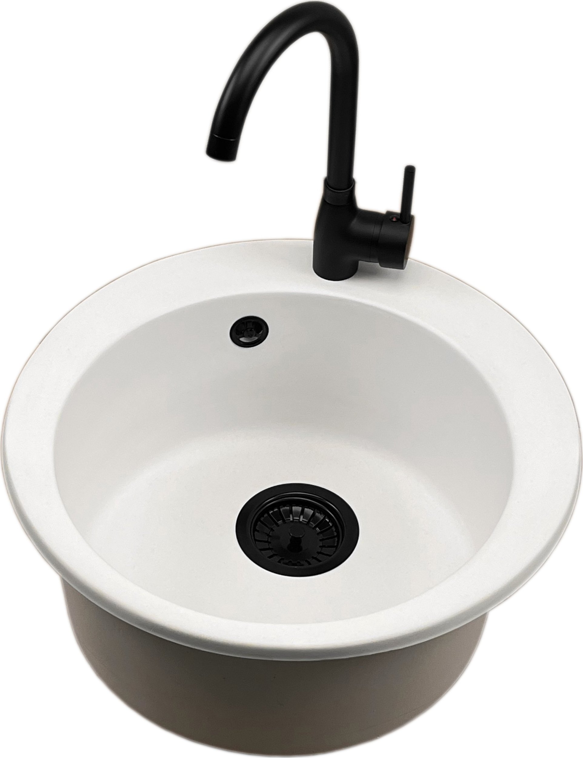 Zlewozmywak PREHNIT Zlewozmywak jednokomorowy VIVA biały + bateria LUNA