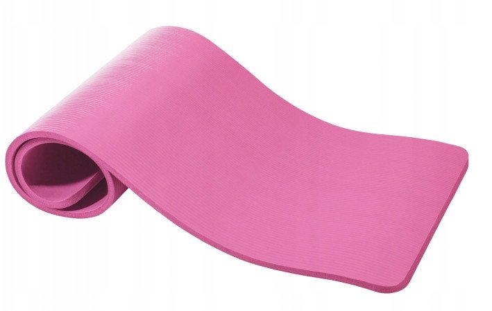 Mata do ćwiczeń jogi 190x60x1,5 cm różowa