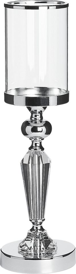 Beliani Świecznik 42 cm srebrny BONAO