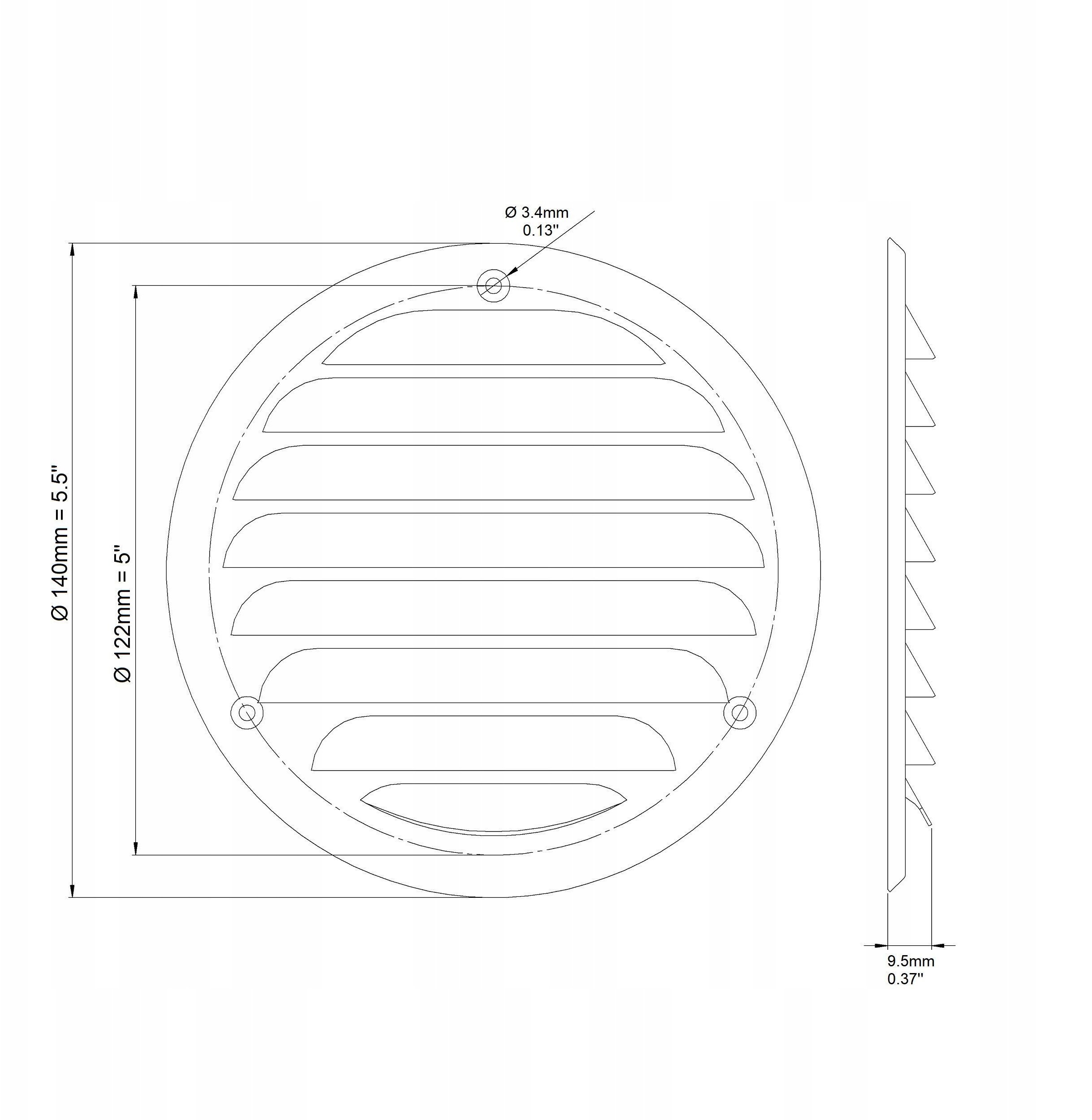 GRILLE METAL D100, WHITE