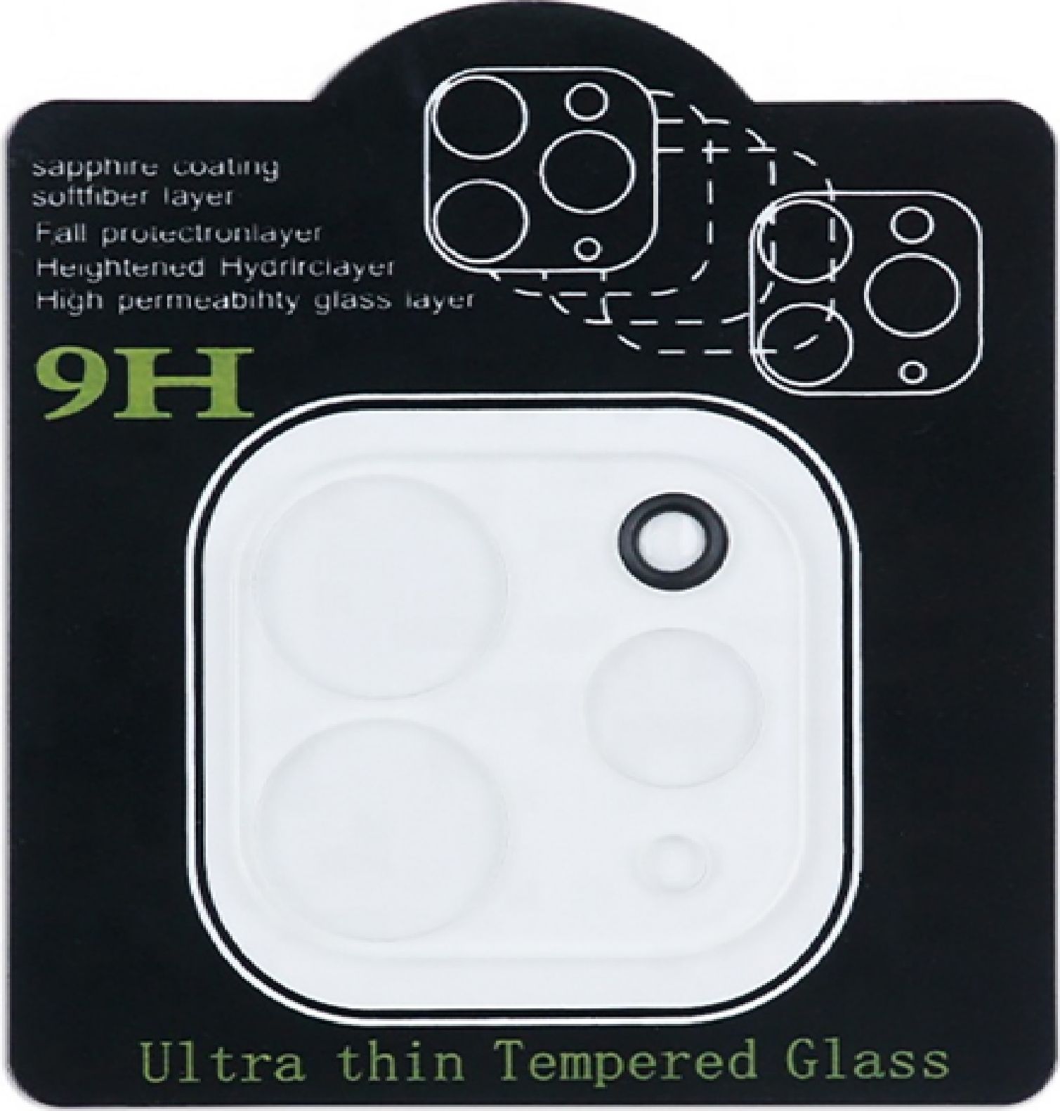 SZKŁO 9H NA APARAT OBIEKTYW IPHONE 12 PRO FULL 3D