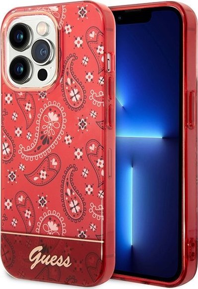 Guess Etui Guess GUHCP14LHGBNHR Apple iPhone 14 Pro czerwony/red hardcase Bandana Paisley
