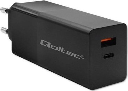 Ładowarka Qoltec Ładowarka GaN Power Pro | 1xUSB-C | 1xUSB | 100W | 5-20V | 1.5-5A| PD | Czarna