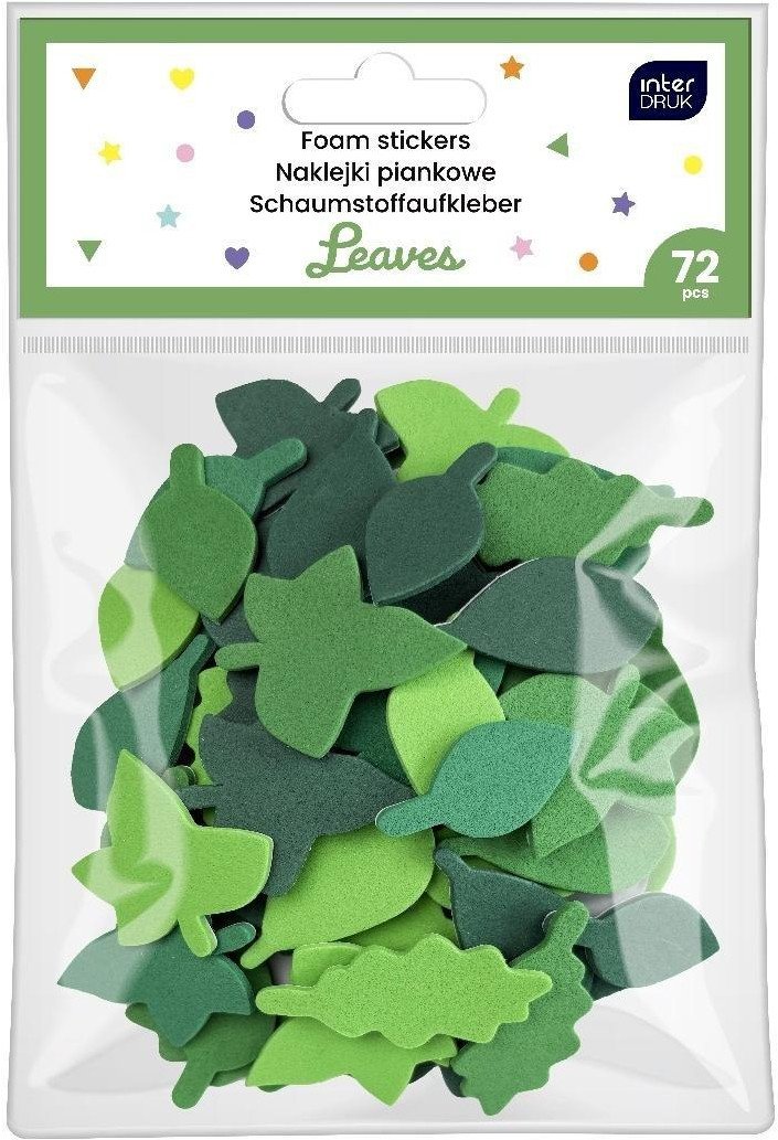 Naklejki piankowe samoprzylepne Leaves 72szt