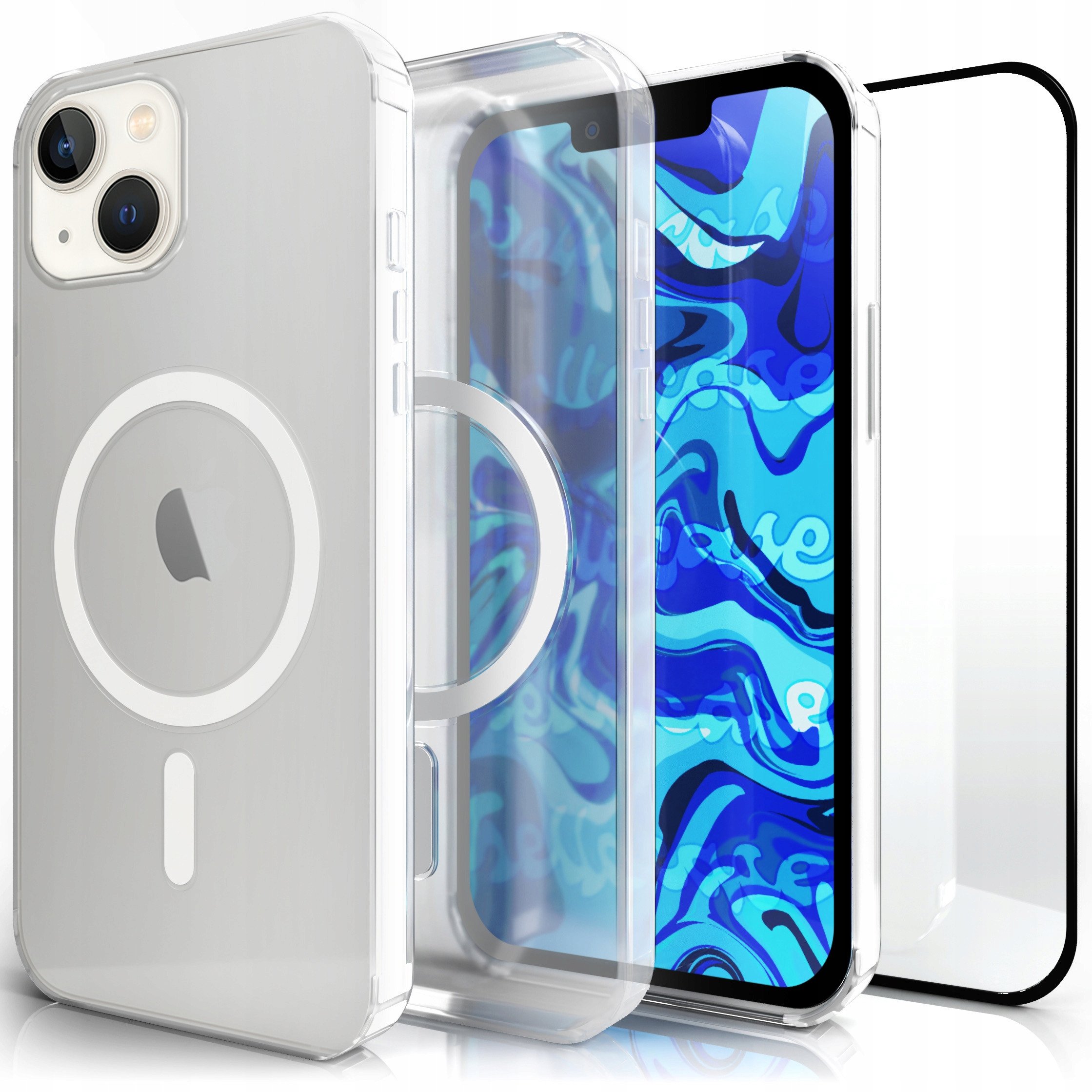Etui Do Magsafe do iPhone 13 MINI magnetyczne przezroczyste pancerne Szkło