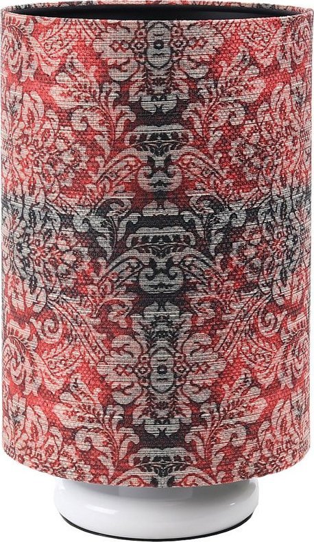 Lampa stołowa Lumes Biało-czerwona nowoczesna lampka nocna tuba - S377-Ardela